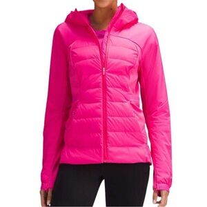 Lululemon Down For It All Sonic Pink Hooded Jacket size 4